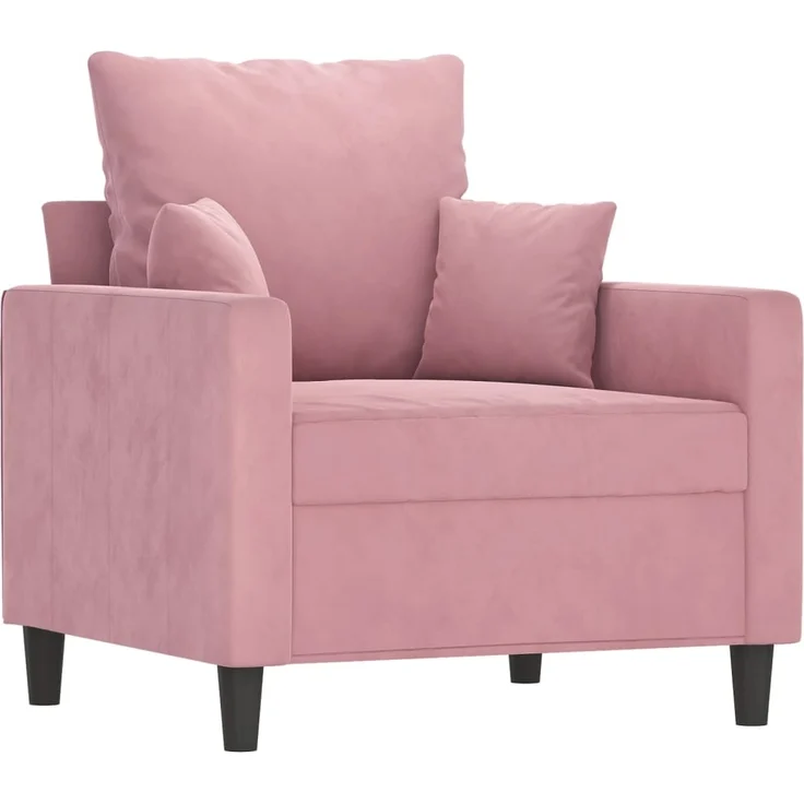 vidaXL Sessel mit Hocker Rosa 60 cm Samt 3201100 – Bild 3