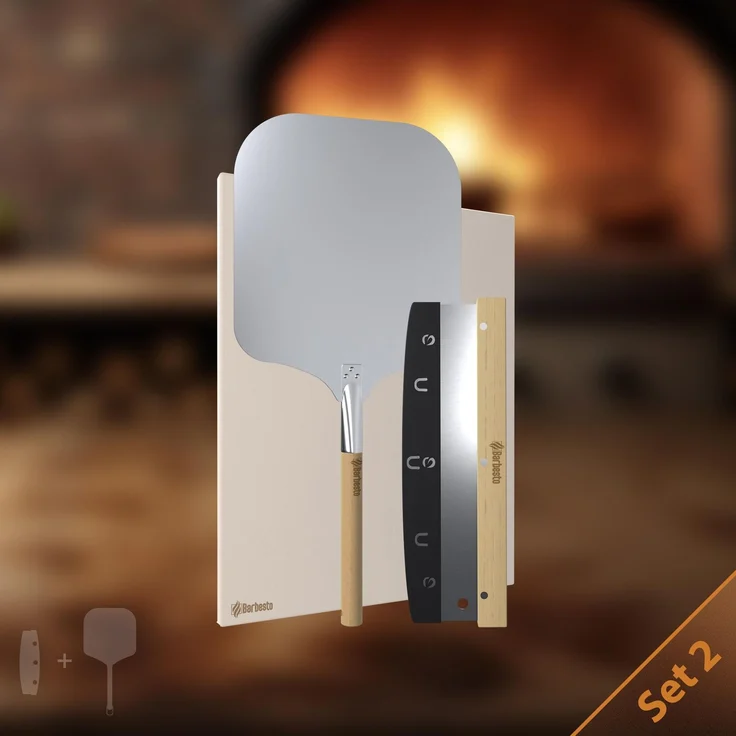 CLP Pizzastein mit Rezept-Buch für Backofen & Grill 38x30 cm einzeln oder als Set,Pizzastein+Schneider – Bild 8