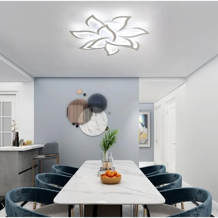 Comely Deckenlampe LED 84W mit 10 Köpfen im Blumenstil, Deckenleuchte Modern aus Eisen und Acryl, Deckenlampe Wohnzimmer 6500K für Schlafzimmer, Küche und Büro – Bild 3