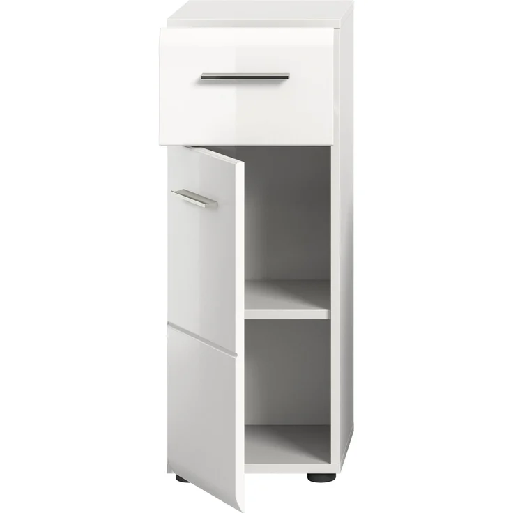 Badschrank Ice - Weiß / Weiß Hochglanz – Bild 3