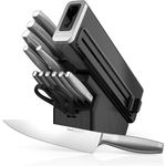 Ninja StaySharp Messerset aus Edelstahl, 14-teilig, Holzblock in Anthrazit & integrierter Messerschärfer, K62014EUUK
