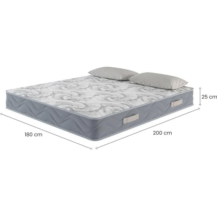Talamo Italia - Ersa-Doppelmatratze, Trioform-Memory-Foam-Matratze, ergonomische Matratze, milbenhemmende und hypoallergene Matratze, 100% Made in Italy, 180 x 200 x 25 cm – Bild 2