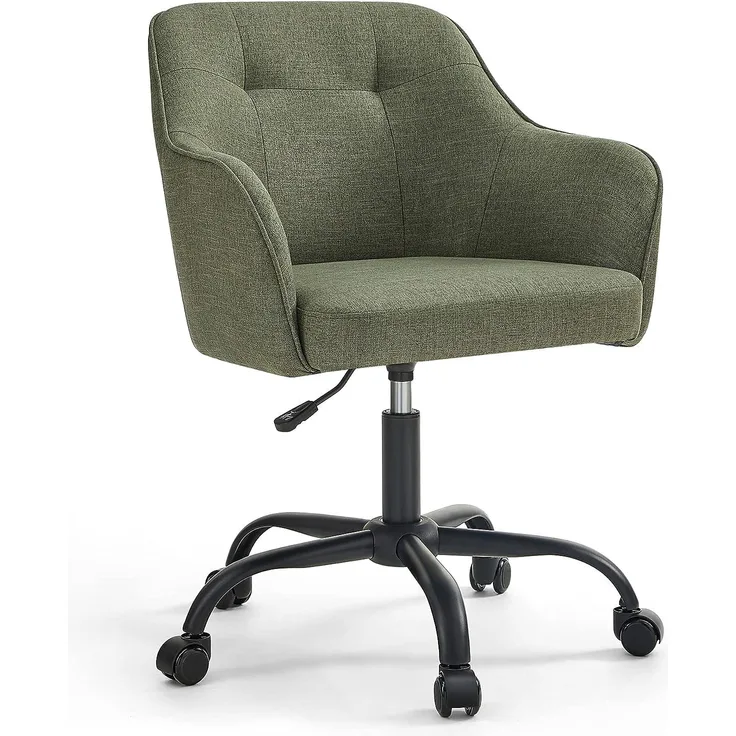 Songmics Homeoffice Stuhl, Drehstuhl, Schreibtischstuhl, höhenverstellbar, bis 110 kg belastbar, atmungsaktiver Stoff, für Arbeitszimmer, Schlafzimmer, grün OBG019C01