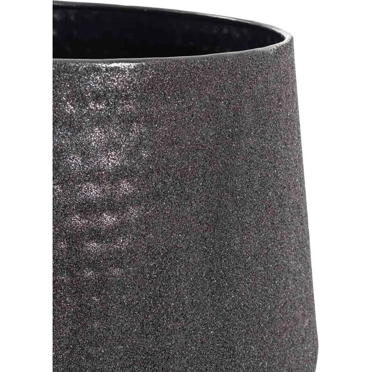 Outdoor-Vase Kenar 2er-Set aus Metall, modern handgefertigt, niedrig, schwarz, für Garten und Terrasse – Bild 2
