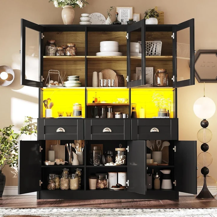 Küchenschrank Hochschrank Buffet mit LED – Bild 6