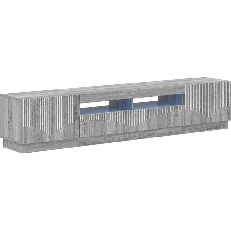vidaXL LED-TV-Schrank HOORN 3 stk. Sonoma-Grau Holzwerkstoff 3416847 – Bild 2