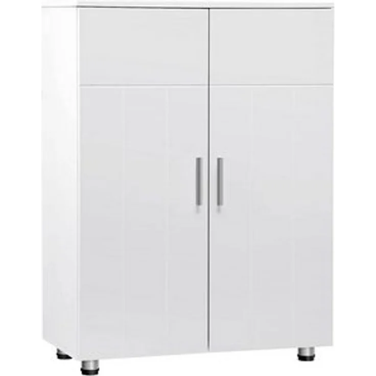 EUGAD Beistellschrank (1-St) mit verstellbarer Regalebene, Freistehend, Weiß – Bild 6