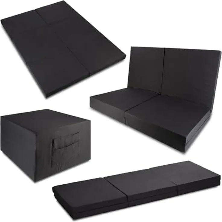 CloudComfort Basic Doppel-Gästeklappmatratze 140 x 195 cm als Einzelbett, Doppelbett und Sitzgelegenheit verwendbar