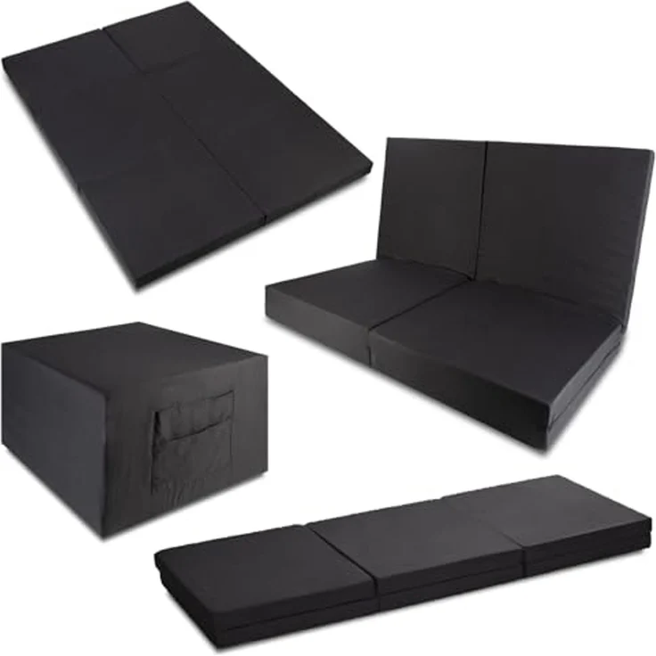 CloudComfort Basic Doppel-Gästeklappmatratze 140 x 195 cm als Einzelbett, Doppelbett und Sitzgelegenheit verwendbar – Bild 1