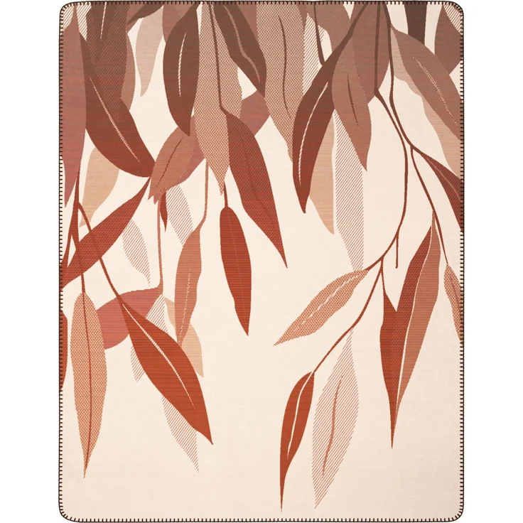 Biederlack Wohndecke Kuscheldecke 150x200 Ember Leaves Blätter beige 833006 – Bild 5