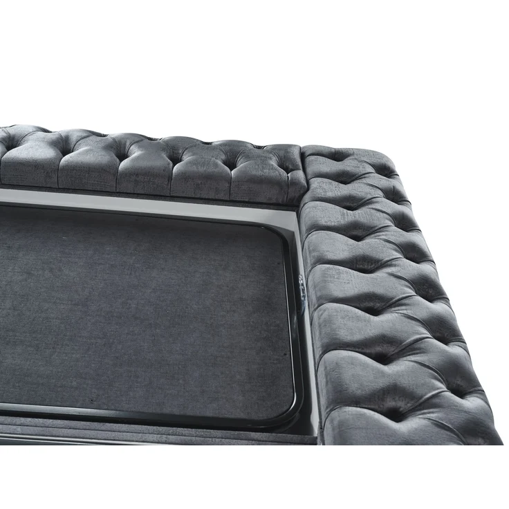 Schlafzimmer-Set "Liora" – Bett mit Bettkasten und Matratze, Nachttisch, Kommode-Anthrazit – Bild 12