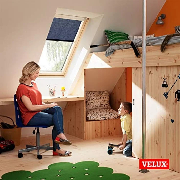 Dachfensterrollo mit Haltekrallen RHL FK00/CK00/MK00/100/SK00 1028, VELUX, Lichtschutz, ohne Bohren, freihängend, VELUX »Pick & Click!«, Lichtregulierung und Privatsphäre – Bild 4