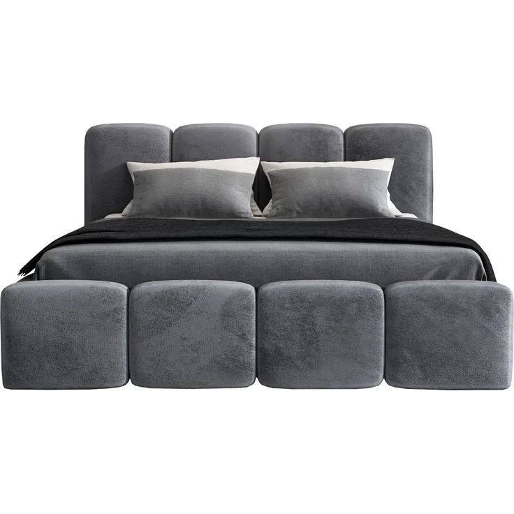Polsterbett DONA 120x200 mit Matratze, Bettkasten und Lattenrost. Farbe: Anthracite 18 – Bild 2