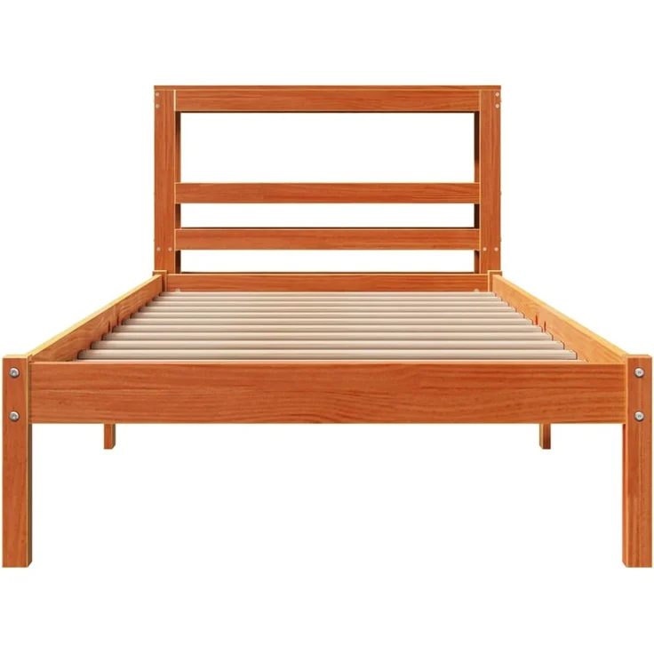 Einzelbettgestell Design für Erwachsene mit Kopfteil ohne Matratze Wachsbraun 100x200 cm d3106e – Bild 4