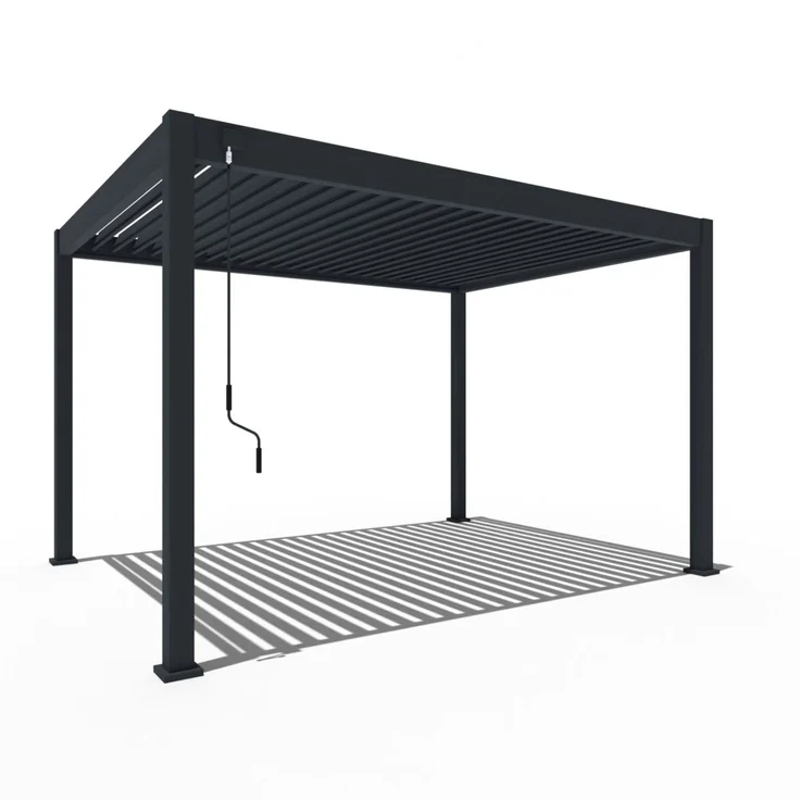 Weide Classic | Pergola Aluminium freistehend | 3 x 4 M | Lamellendach anthrazit – Bild 1