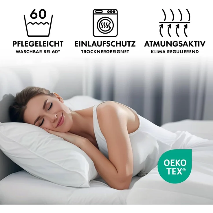 Jacobson Spannbettlaken BIO, Jersey Spannbetttuch, Bettlaken 160 g/m², 100% BIO-Baumwolle, Gummizug: rundum, GOTS zertifiziert – Bild 7