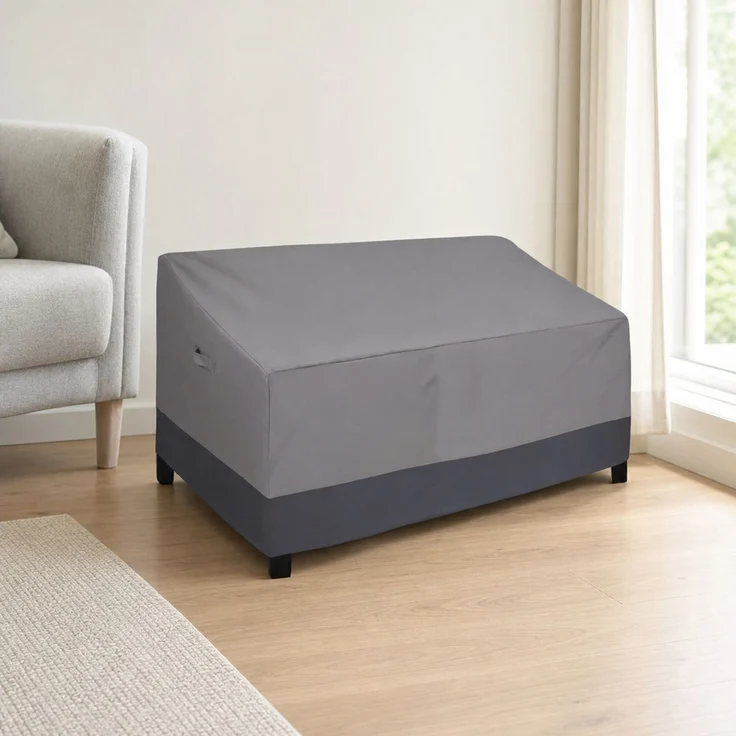 Outdoor-Sofa-Schutzhülle, 210D Oxford-Gewebe, Grau-Schwarz, 193 x 83 x 84 cm – Bild 2