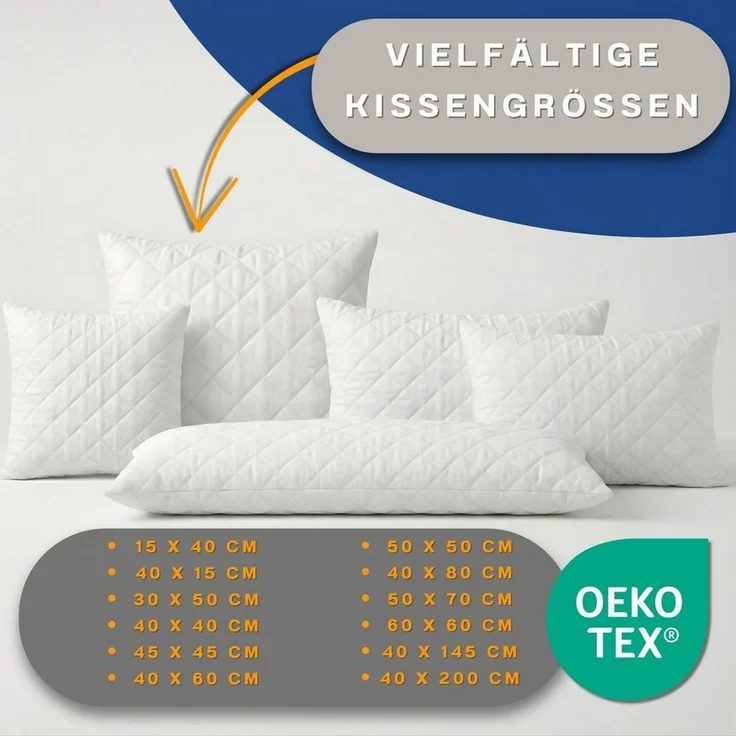 Amazinggirl Kopfkissen Kopfkissen Mikrofaser – Schlafkissen, Allergiker geeignet, weiß – Bild 2