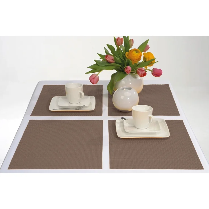 4er Set Tischset Platzset Tischmatte Platzdeckchen ca. 30x45 cm Auswahl: geflochten - hellgrau – Bild 5