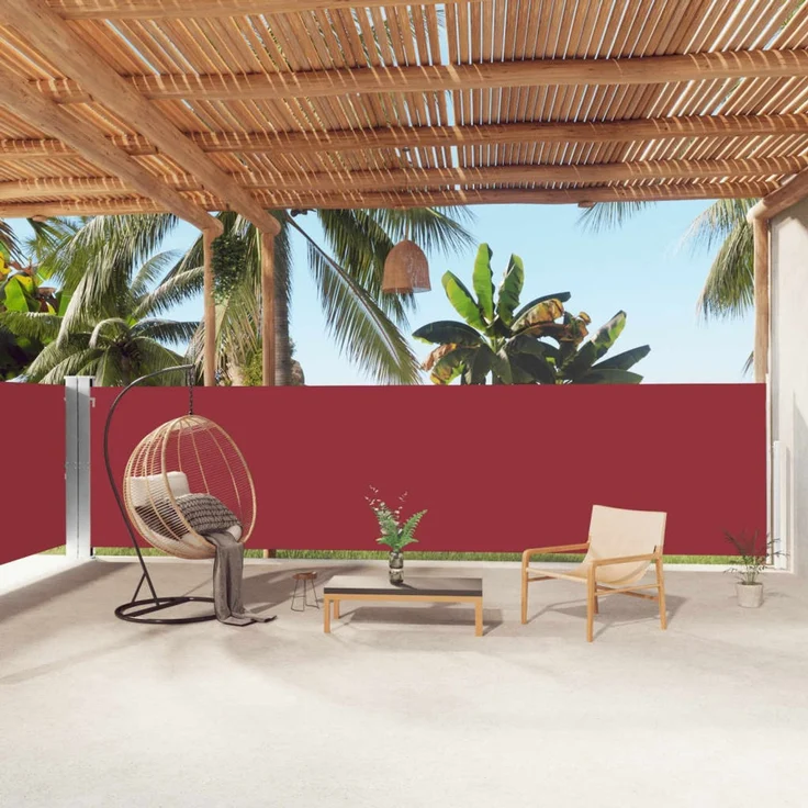 Seitenmarkise Ausziehbar, Balkon Sichtschutz Rot 160x1000 cm – Bild 1