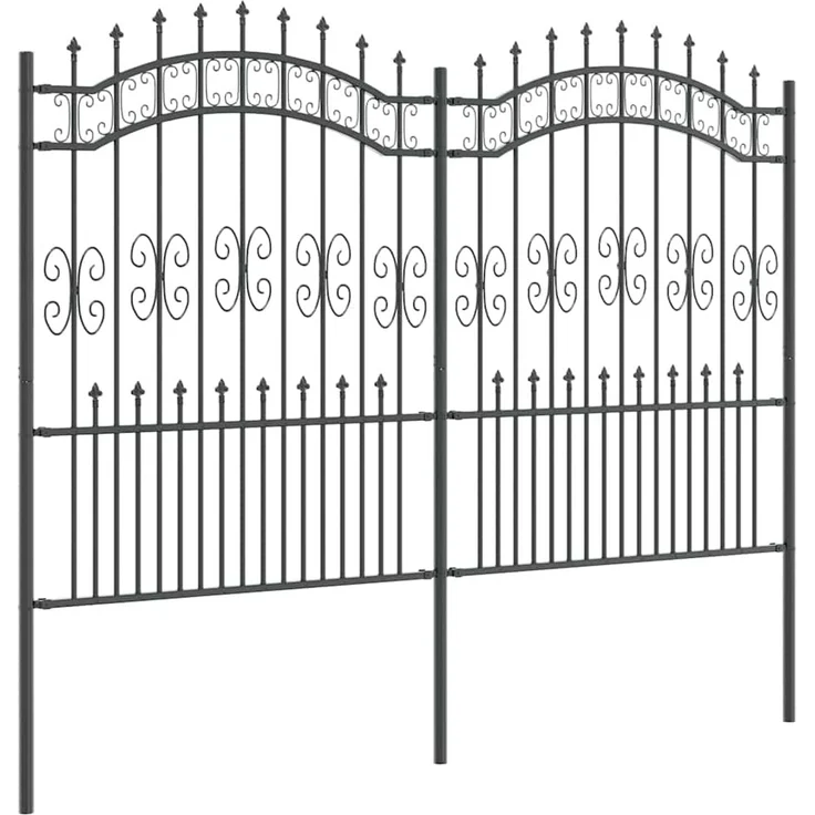 vidaXL Gartenzaun Kampen Grau 240 x 202,5 cm Pulverbeschichteter Stahl 42003966 – Bild 4
