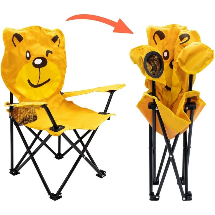 Spetebo Campingstuhl Kinder Campingstuhl mit Getränkehalter (Stück, 1 St), Garten Kinderstuhl faltbar mit Tragetasche – Bild 2