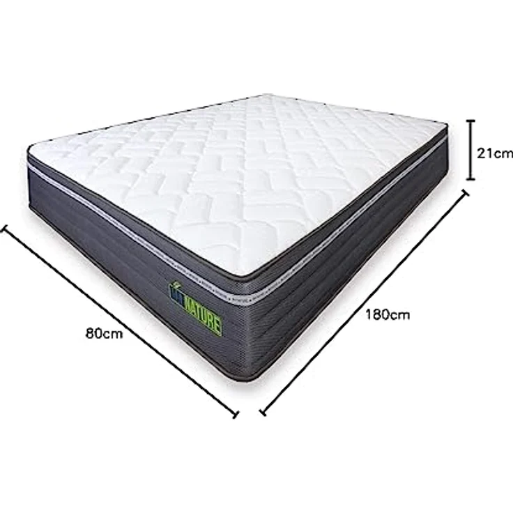 Matnature MatFoam | Wendbare Viscosoft-Matratze, fest und formstabil, Höhe 21 cm, sehr atmungsaktiv, antibakteriell, optimale Thermoregulierung, Rutschfester Stoff (120x180 cm) – Bild 3