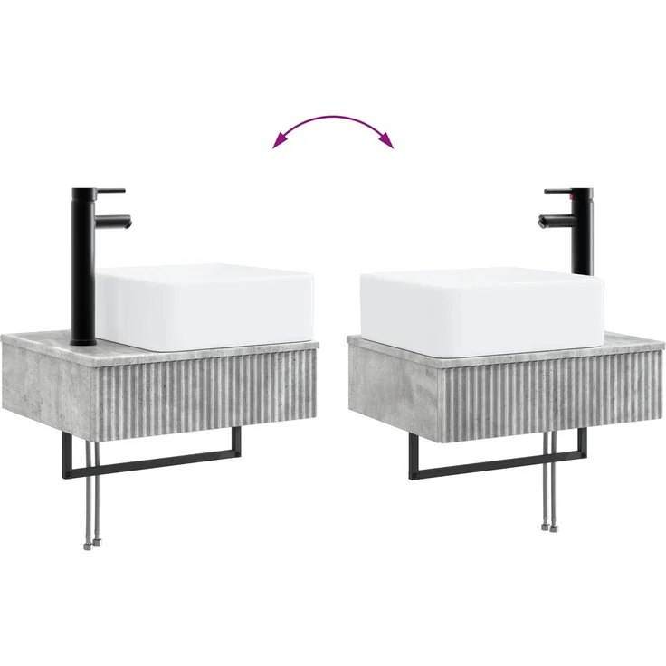 vidaXL Badezimmerschrank-Set 5 stk. Betongrau 136 x 35 x 80 cm 3405976 – Bild 10