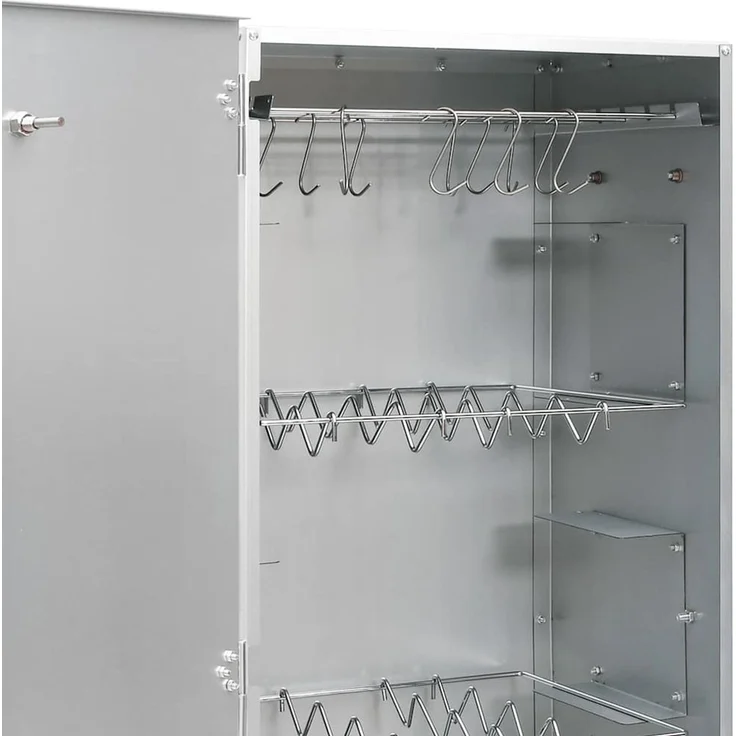vidaXL Räucherofen mit Kaltrauchgenerator, Verzinkter Stahl, 44,5 x 29 x 110 cm, 18.4 kg, ohne Glasfenster – Bild 7