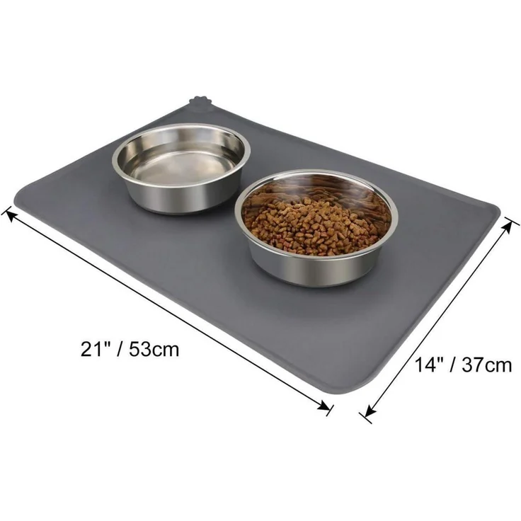 Futtermatte Silikon rutschfest wasserdicht Hunde Grau 53L x 37B cm – Bild 2