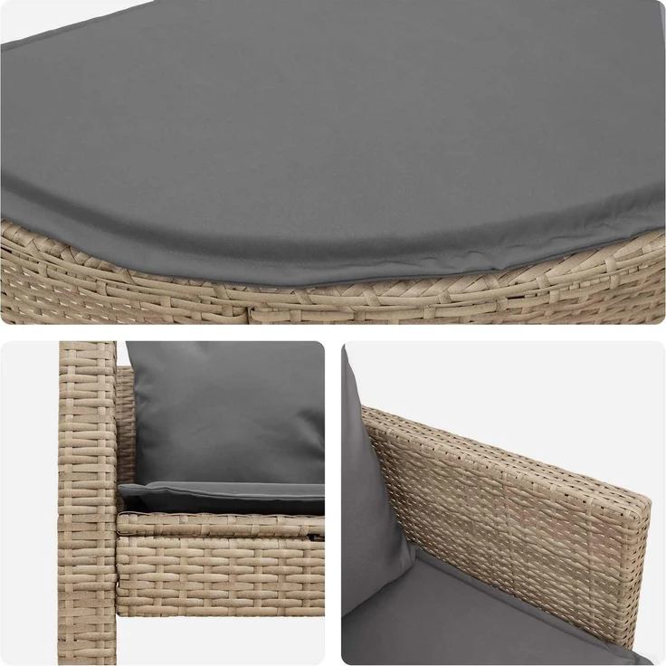 vidaXL Garten-Sofa 8 Stk. Poly-Rattan Beige und Hellgrau 42025899 – Bild 10