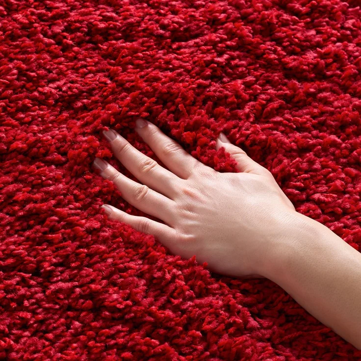 SAFAVIEH Zottelig Teppich für Wohnzimmer, Esszimmer, Schlafzimmer - California Shag Collection, Hoher Flor, Rot, 160 X 229 cm