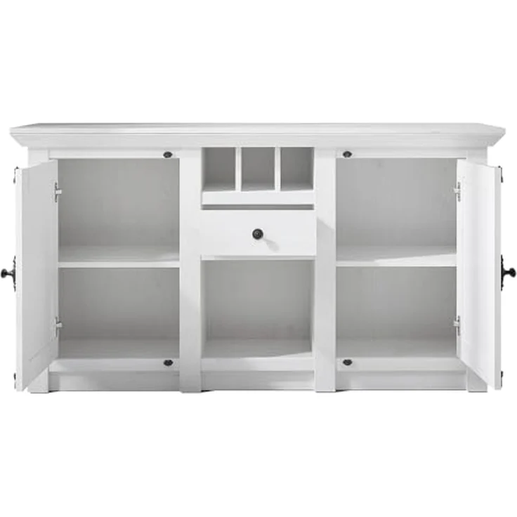 Lomadox Wohnzimmer-Set WINGST-61, (Mega-Spar-Set, 6-St, 6-tlg), Pinie weiß Nb. 340/207/45 cm – Bild 6