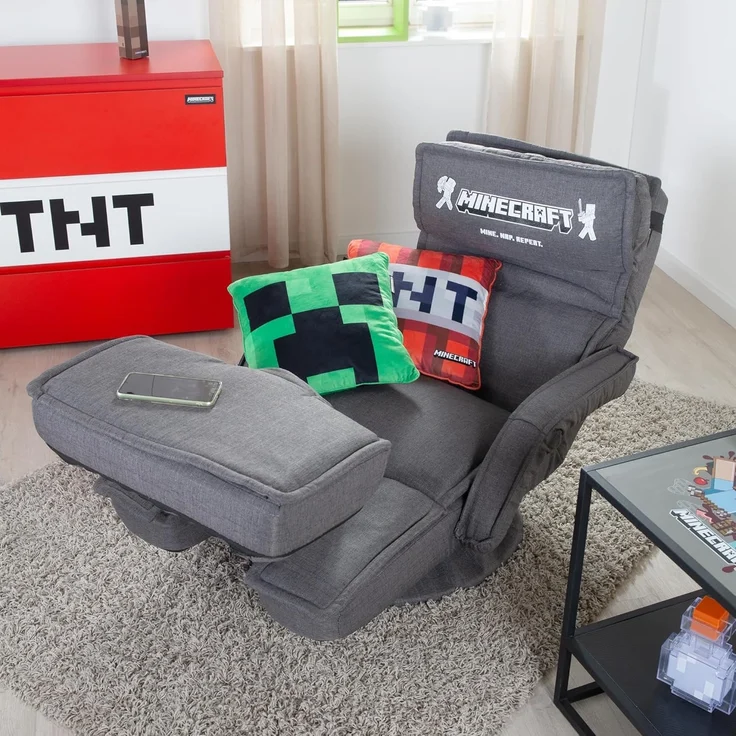 MINECRAFT - Gaming-Sessel, Sessel, Drehstuhl mit verstellbarer Fuß- und Rückenlehne – Bild 11