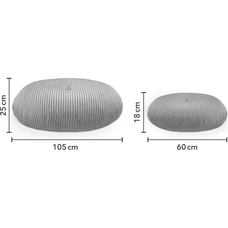 XDREAM Pouf rundes Bodensitzkissen, Meditationskissen, Sitzhocker, Fußhocker (1-St), vielseitig verwenbar, modernes Korddesign – Bild 4