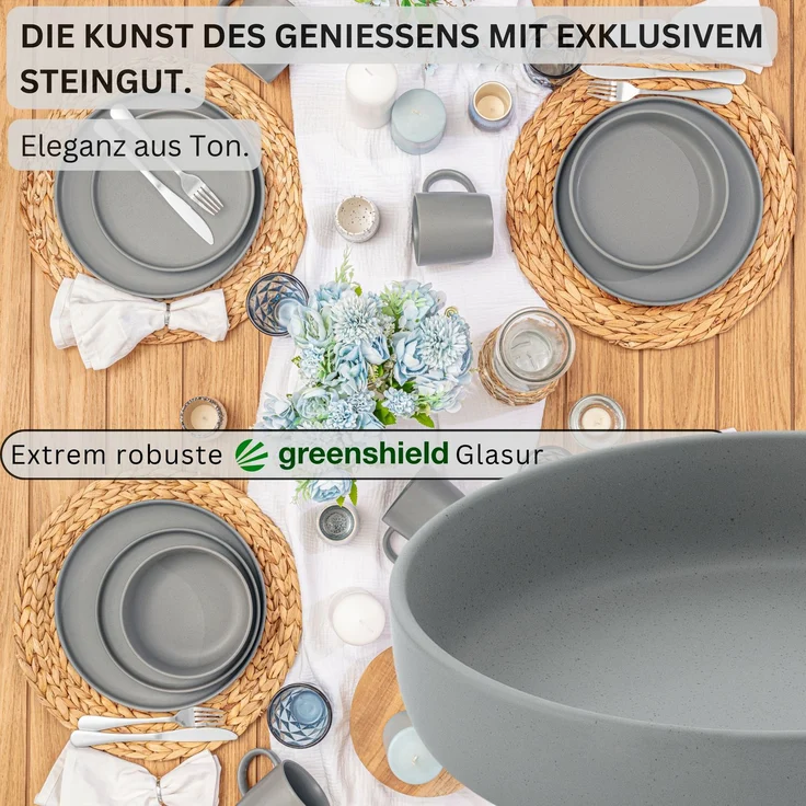 SÄNGER Steingut Pastaschalen Leeds Shadow 6 teilig – Bild 3