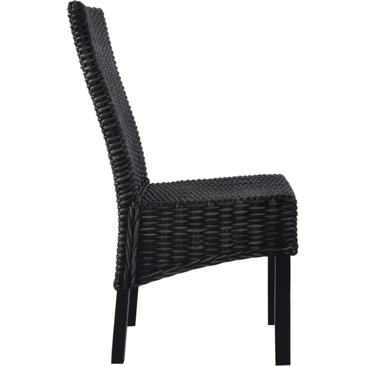 vidaXL Esszimmerstühle 2 Stk. Schwarz Kubu-Rattan und Mahagoniholz 246656 – Bild 4