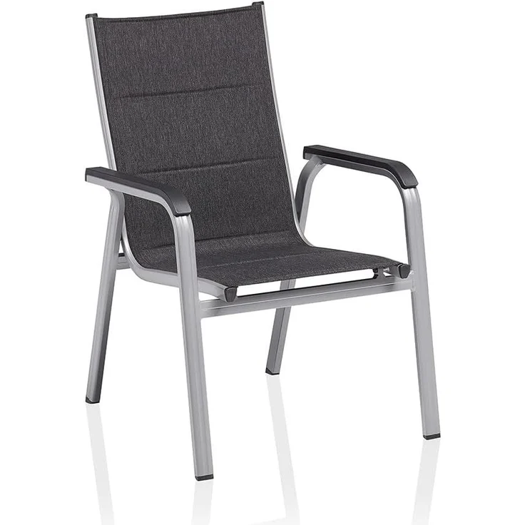 Kettler Stapelsessel Basic Plus padded silber/anthrazit Stapelstuhl 69,5x65,5x99 cm – Bild 1