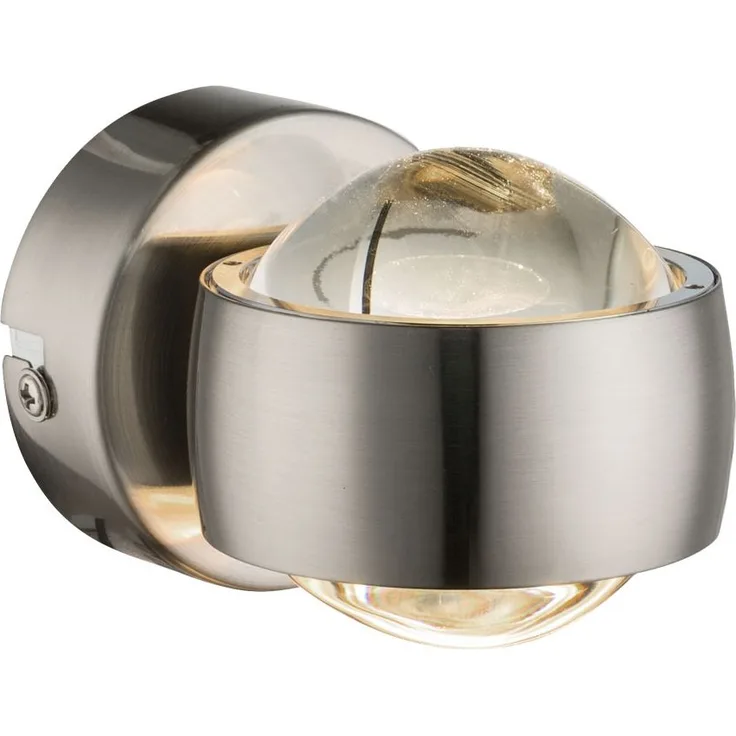 LED Wandleuchte, Up & Down, Glas, klar, silber, T 10 cm