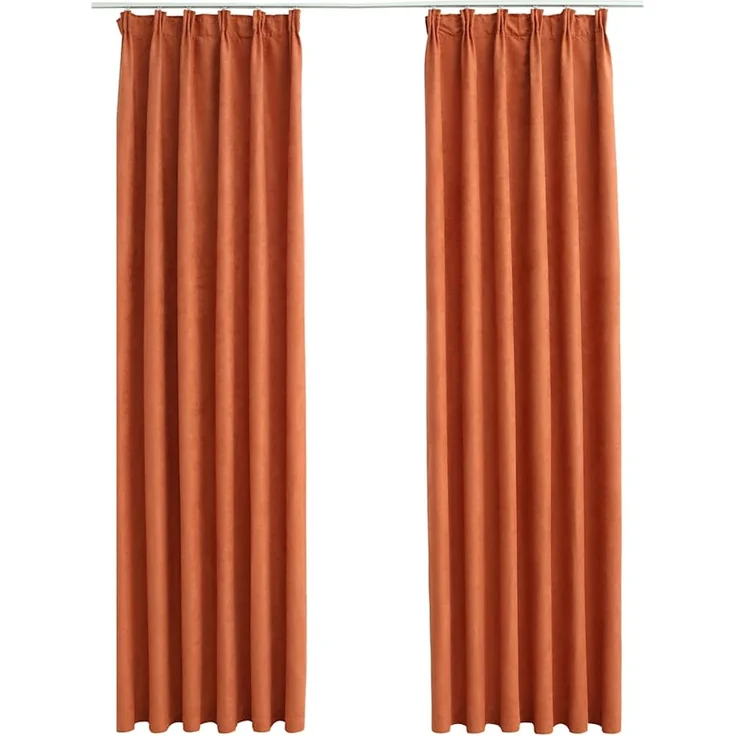 Verdunkelungsvorhänge | für Wohnzimmer & Schlafzimmer mit Haken 2 Stk. Rostbraun 140x175 cm – Bild 1