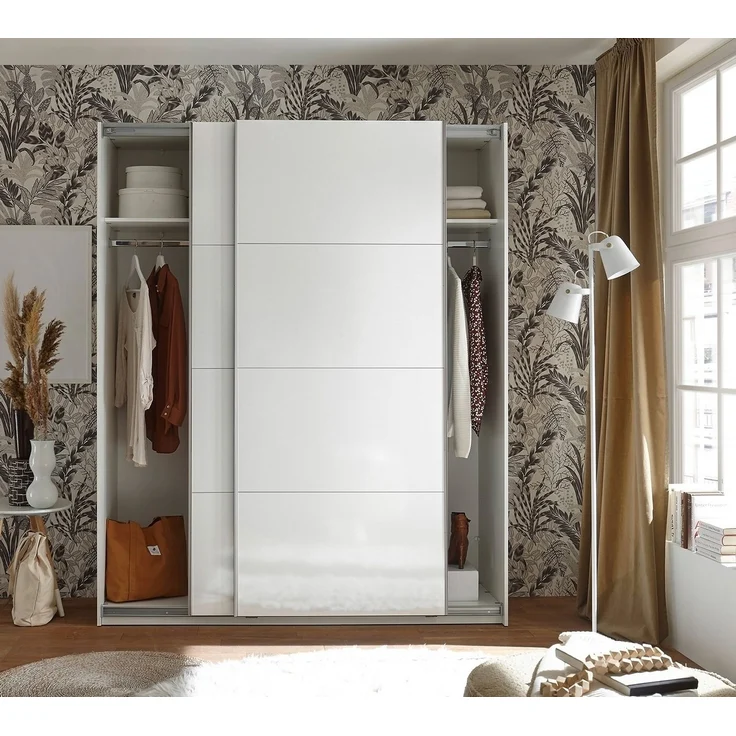 Pol-Power Schwebetürenschrank SEVILLA, Weiß Hochglanz, Weiß matt, B 170 cm x H 210 cm, 2 Türen – Bild 3