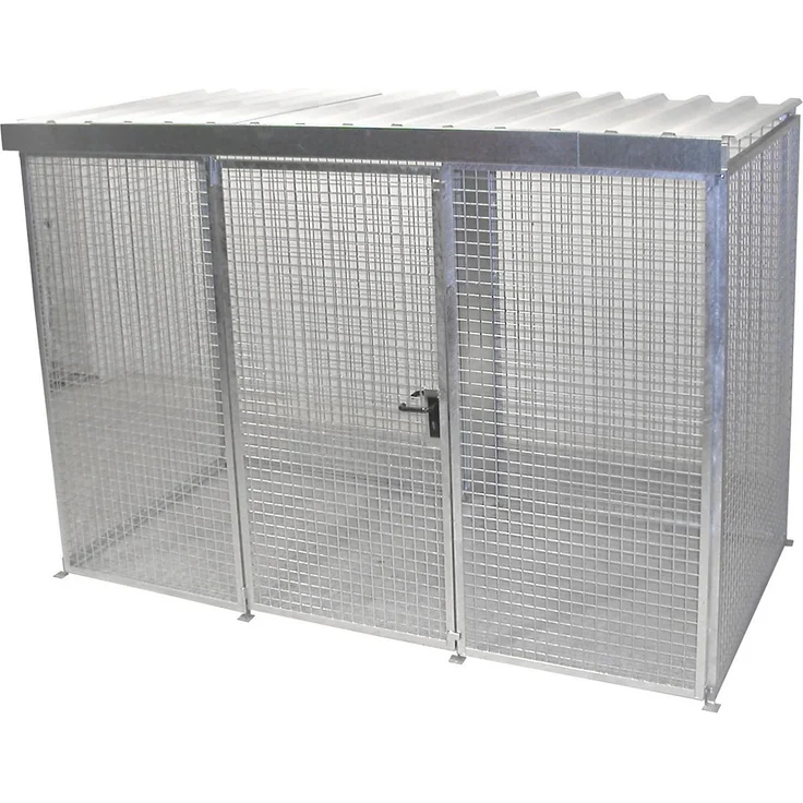 Bauer Gasflaschen-Container GFC-M4/D, mit Dach und Flügeltor für 78x Gasflaschen Ø 230 mm – Bild 1