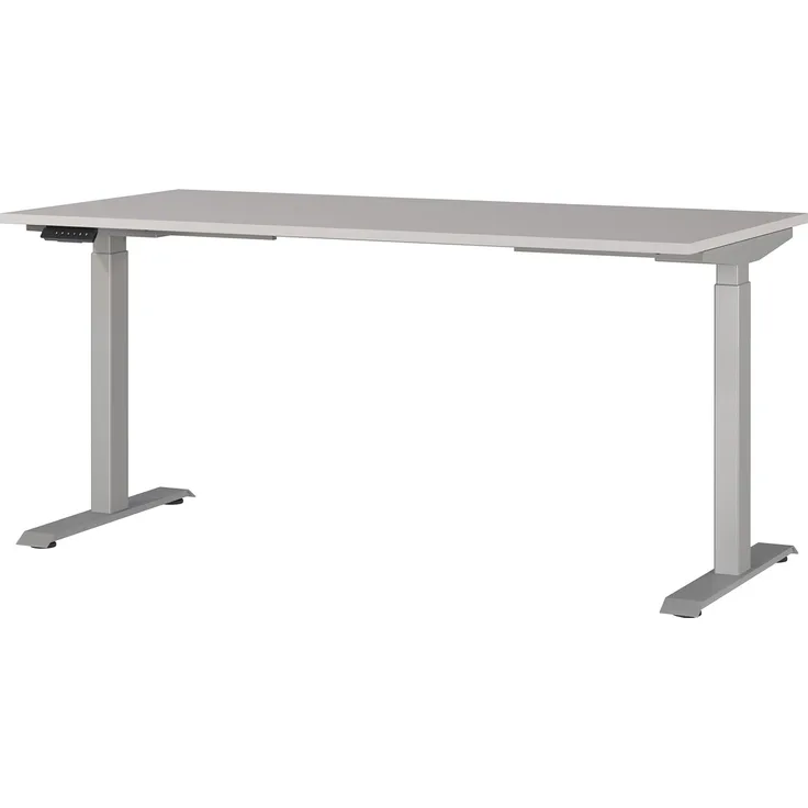 Germania Schreibtisch 7908-643, in Kaschmir/Silber, EL. höhenverstellb, 160 x 120 x 80 cm (BxHxT)