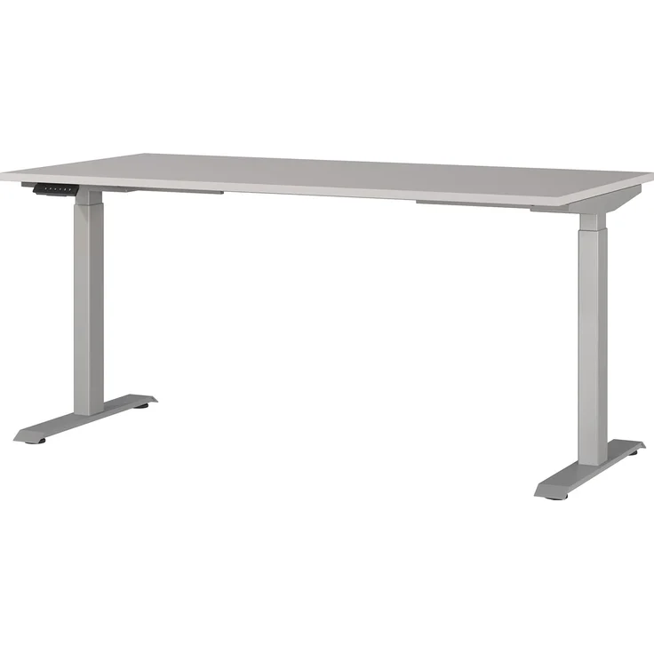 Germania Schreibtisch 7908-643, in Kaschmir/Silber, EL. höhenverstellb, 160 x 120 x 80 cm (BxHxT) – Bild 1