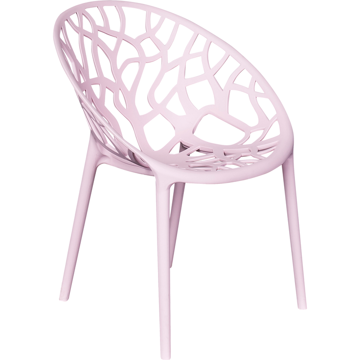 VOMO Stapelstuhl, Struckturdesign in Rosa, Gestell: Polypropylen-Kunststoff