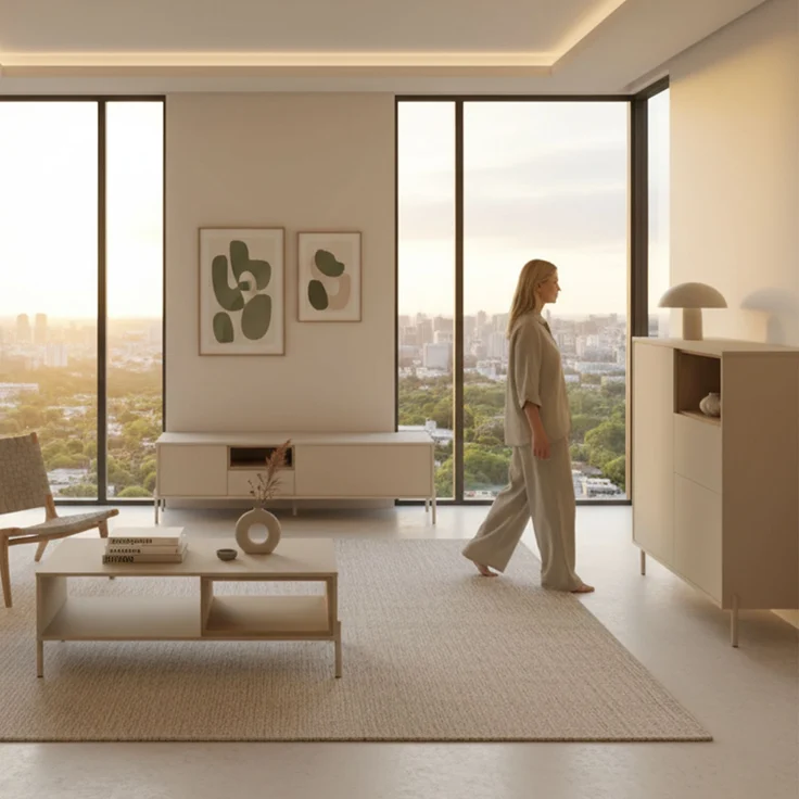 Highboard HYGGE mit 2 Türen, 1 Schublade, 1 offenes Fach, Cashmere Weiß – Bild 6