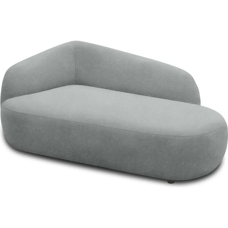 DOMO. collection Recamiere 700013, Liege mit Zierkissen, oval, Füße mit Filzgleitern, Chaiselongue, Sofa, Polstergarnitur, 183 x 105 x 75 (BxTxH), grau – Bild 3
