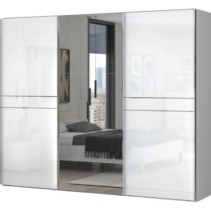 Places of Style Schwebetürenschrank Piano UV lackiert, hochglänzend, mit Soft-Close Funktion, Spiegelschrank – Bild 4