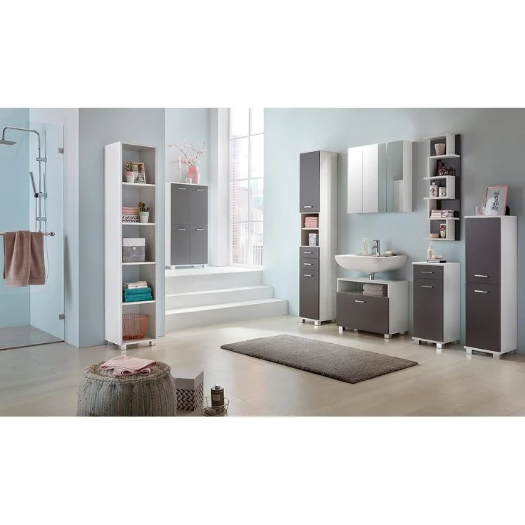 Schildmeyer Highboard Lumo 135345, weiß/basaltgrau – Bild 2
