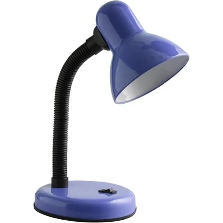 GTV RIO Retro LED Tischlampe E27 Schreibtischleuchte Blau flexibel 40W max 220-240V IP20 Metall Kunststoff Designlampe